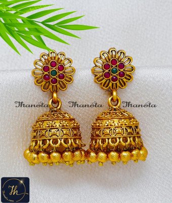 ERA2488 - Antique Jewellery Daily Wear Matte Finish Jhumka Online ERA2488 - Antique Jewellery Daily Wear Matte Finish Jhumka Online