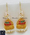 Premium Quality Antique Pearl Drop Hanging Jhumkas south indian pearl jhumka earrings