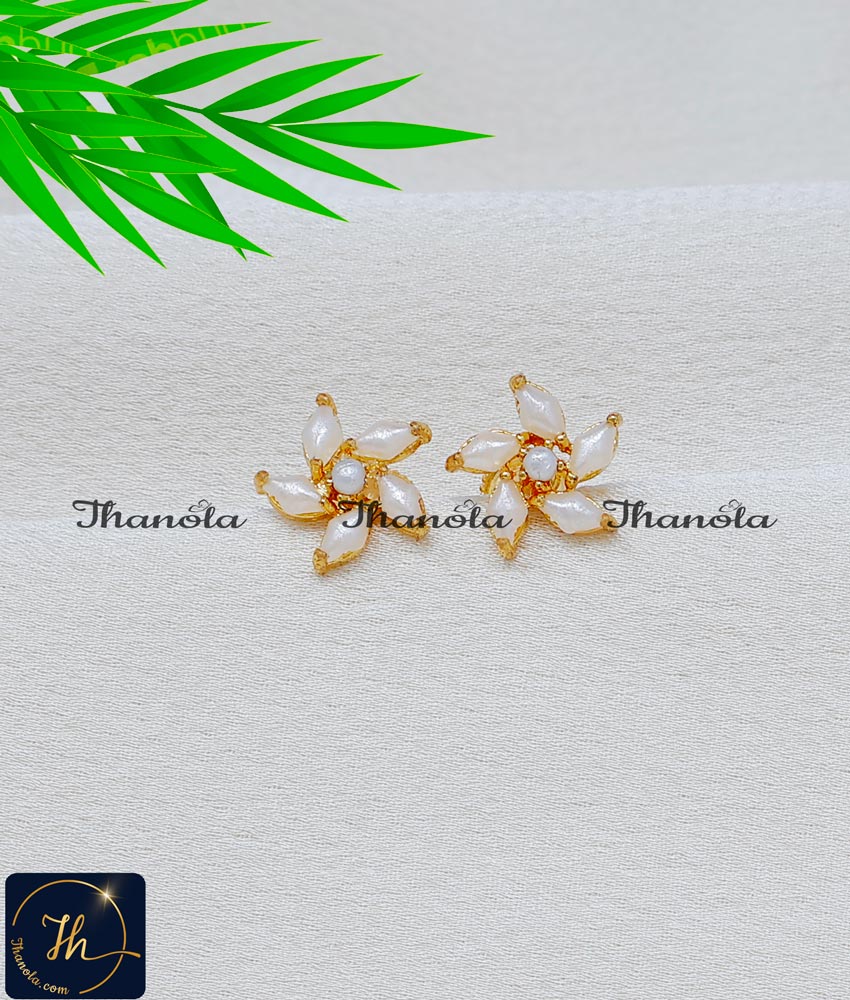 white moti earrings tops
