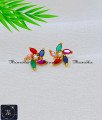 Elegant Floral Multicolor Stone Earrings Gold Plated multi color stone stud earrings