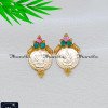 ERA2530 - 1 Gram Gold Plated Ruby Emerald Lakshmi Stud Earrings