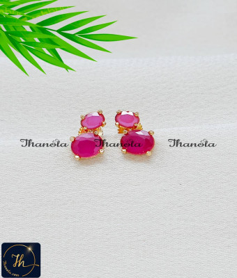 ERA2552 - Premium Gold Finish Regular Use Small Ruby Earrings Studs