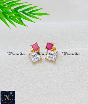 ERA2553 - Cute White Ruby Stone Stud Earrings Designs for Daily Use