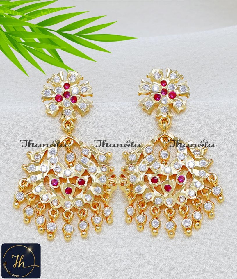 South Indian Jewellery Function Wear Impon Earrings hanging earrings traditional