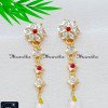 ERA2589 - Impon Gold Plated White and Ruby Stone Titanic Earrings