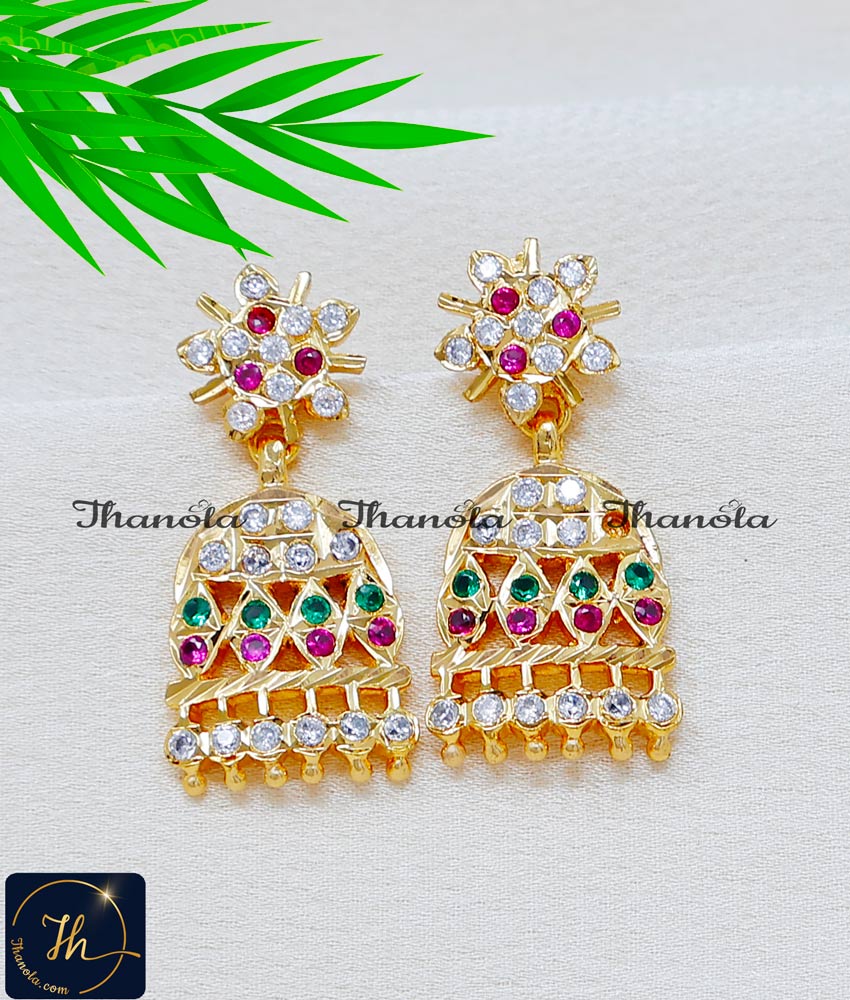 Premium Gold Finish Impon Traditional Earrings for Saree Impon earrings online india