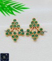 Premium Gold Plated Office Wear Emerald Stud Earrings emerald green earrings
