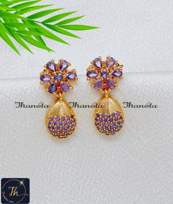 ERA2608 - Gorgeous Gold Plated Daily Use Lavender Colour Earrings ERA2608 - Gorgeous Gold Plated Daily Use Lavender Colour Earrings