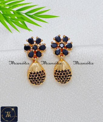 ERA2609 - Unique Stunning Gold Black Stone Daily Wear Earrings ERA2609 - Unique Stunning Gold Black Stone Daily Wear Earrings