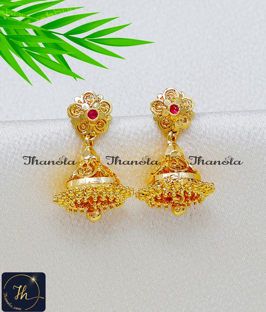 One Gram Gold Covering Jimikki Kammal Earrings Online Jimikki kammal Gold