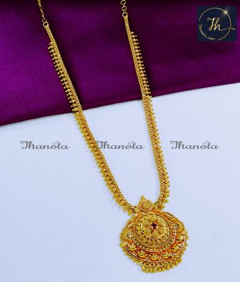 HRA1070 - Gold Plated Jewellery Ruby Stone Long Haram Designs