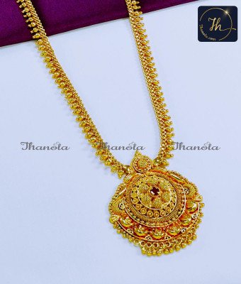 HRA1070 - Gold Plated Jewellery Ruby Stone Long Haram Designs