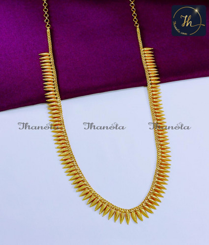 HRA1085 - Kerala Jewellery Simple Mullai Poo Haram Designs 