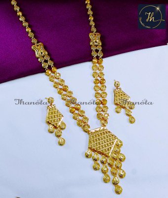 HRA11058 - Dubai Jewellery Long Haram with Earrings for Wedding