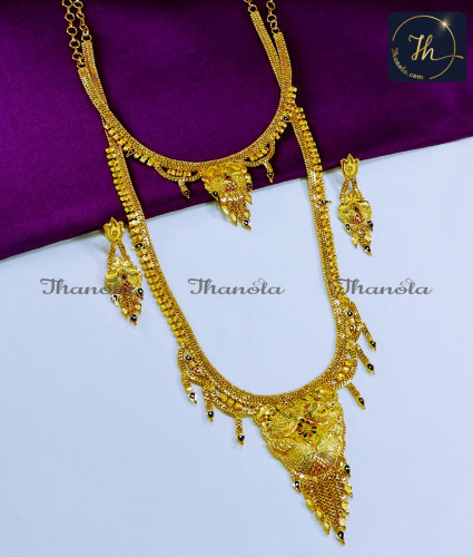 HRA11077 - 2 Gram Gold Forming Jewellery Haram Necklace Set
