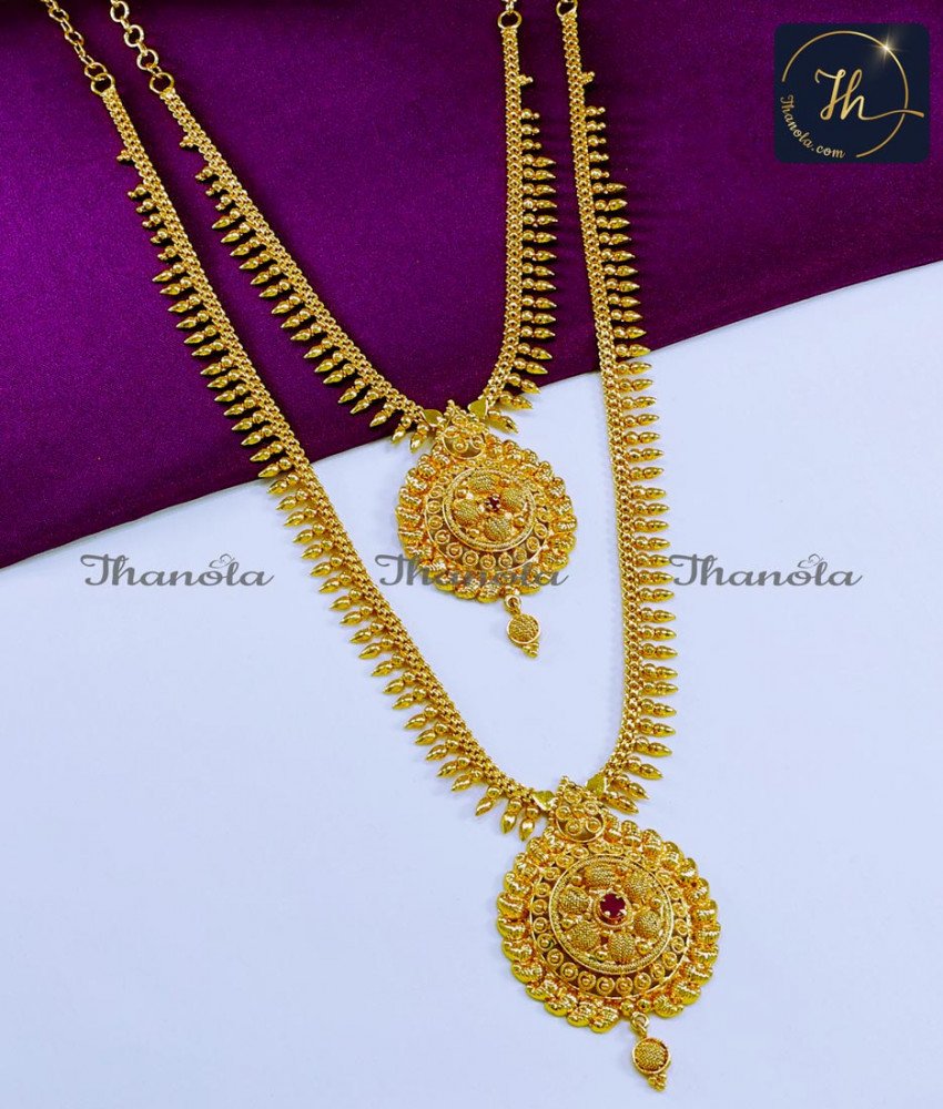 Kerala Mullai Poo Haram Designs with Pendant Online mullamottu mala