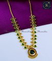 Kerala Jewellery Designs Green Ruby Stone Palakka Haram Kerala jewellery online