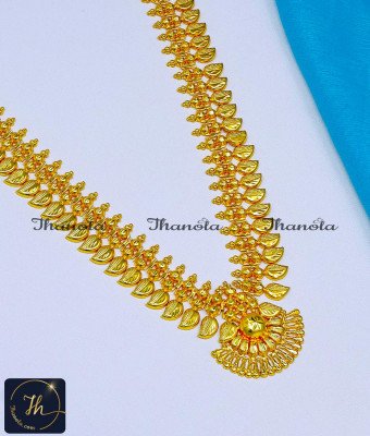 HRA1201 - 2 Gram Gold Forming Light Weight Kerala Mango Haram Designs