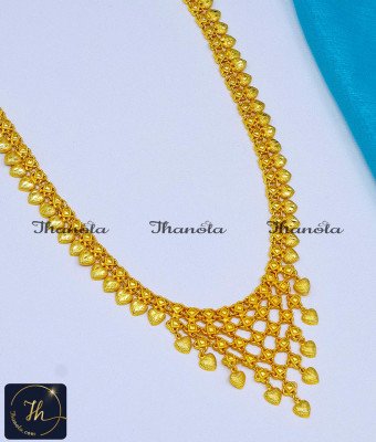 HRA1200 - Forming Gold Plated Light Weight Kerala Long Haram Designs