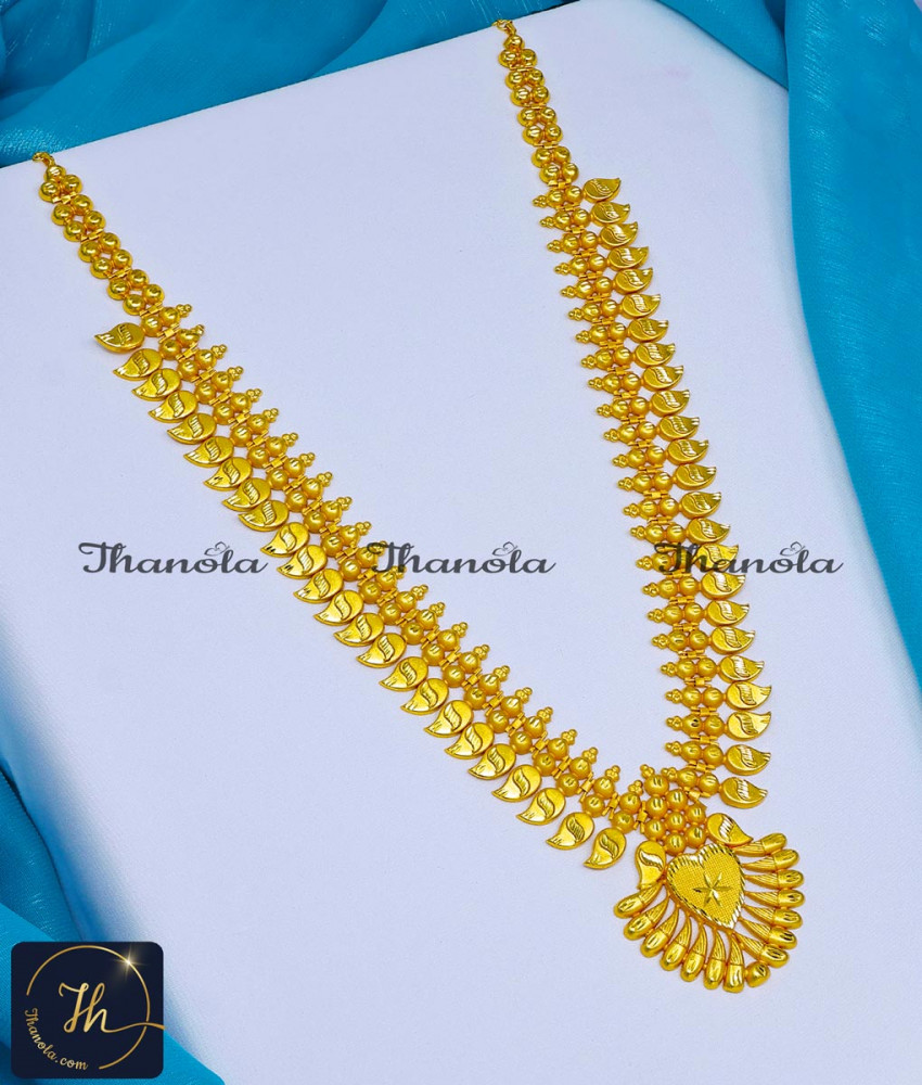 Buy Kerala Jewellery Gold Forming Long Mango Haram Online 2 gram gold jewellery online