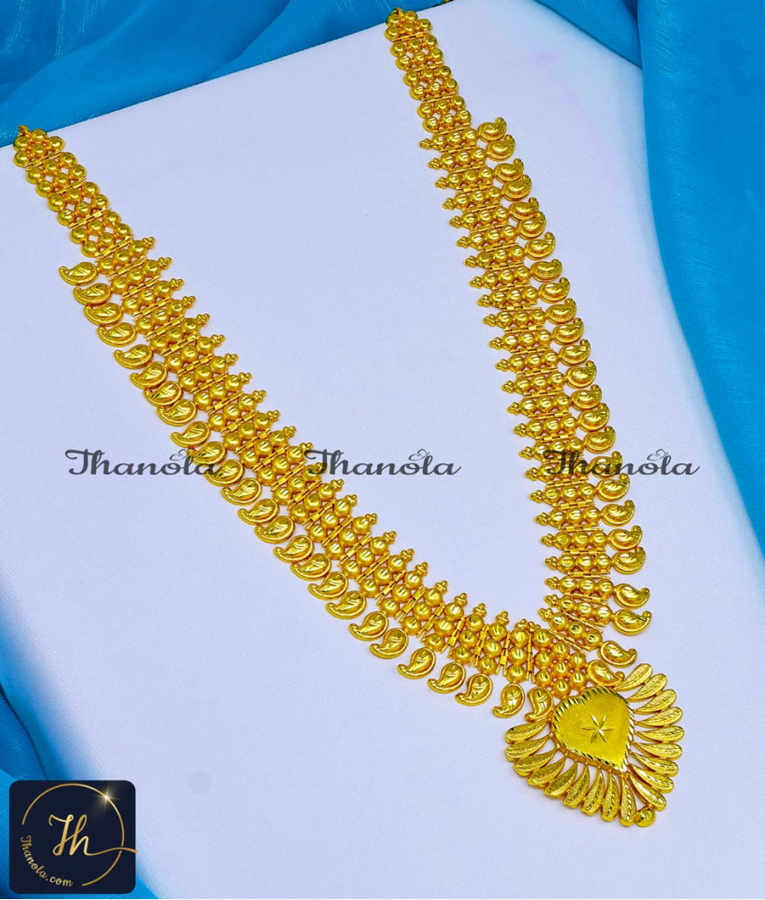 Gold Forming Kerala Light Weight Mango Haram Designs light weight kerala gold haram designs with price,