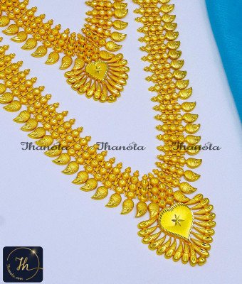 HRA1207 - Traditional Haram Necklace Kerala Jewellery Set for Wedding