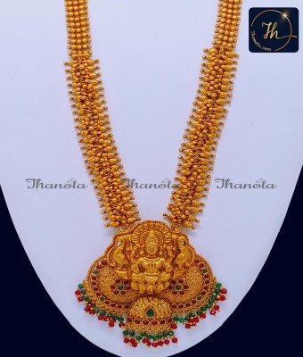 HRA1541 - Lakshmi Haram Design Antique Jewellery Set for Marriage
