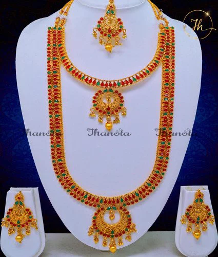 HRA1587 - Premium Quality Bridal Antique Jewellery Sets Online