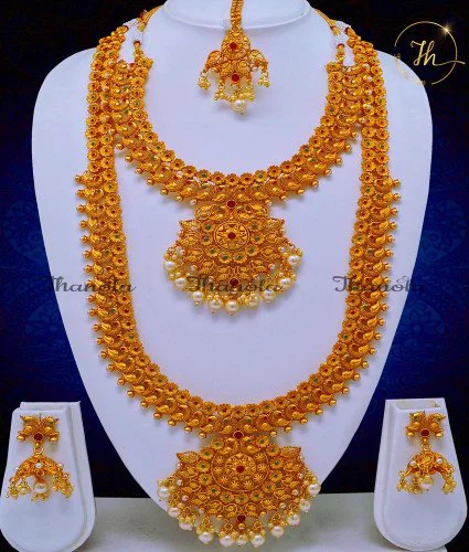 HRA1590 - Premium Quality South Indian Antique Jewellery Set