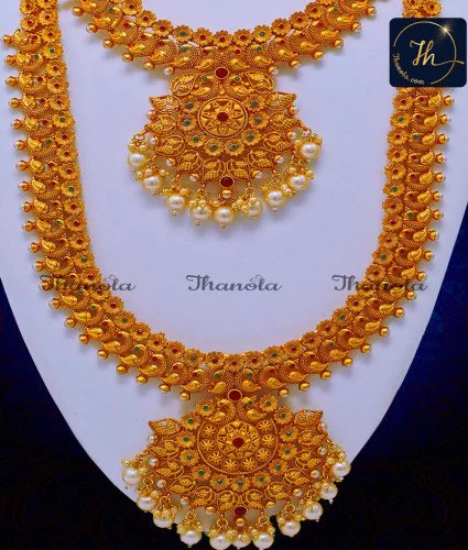 HRA1590 - Premium Quality South Indian Antique Jewellery Set