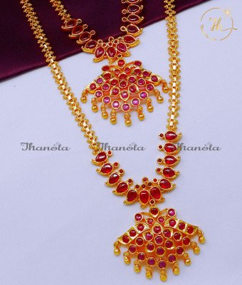 HRA1643 - Original Kemp Jewellery Gold Plated Haram Necklace Set