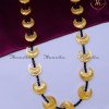 HRA1674 - Gold Design Crescent with Black Crystal Beads Kalsar Chain