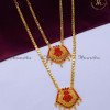 HRA1743 - Simple Ruby Light Weight New Model Gold Haram Designs