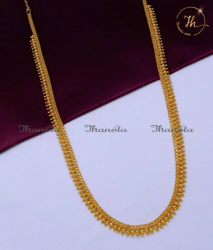 Simple Gold Beads U Shape Gold Plated Haram Designs u shape gold haram designs