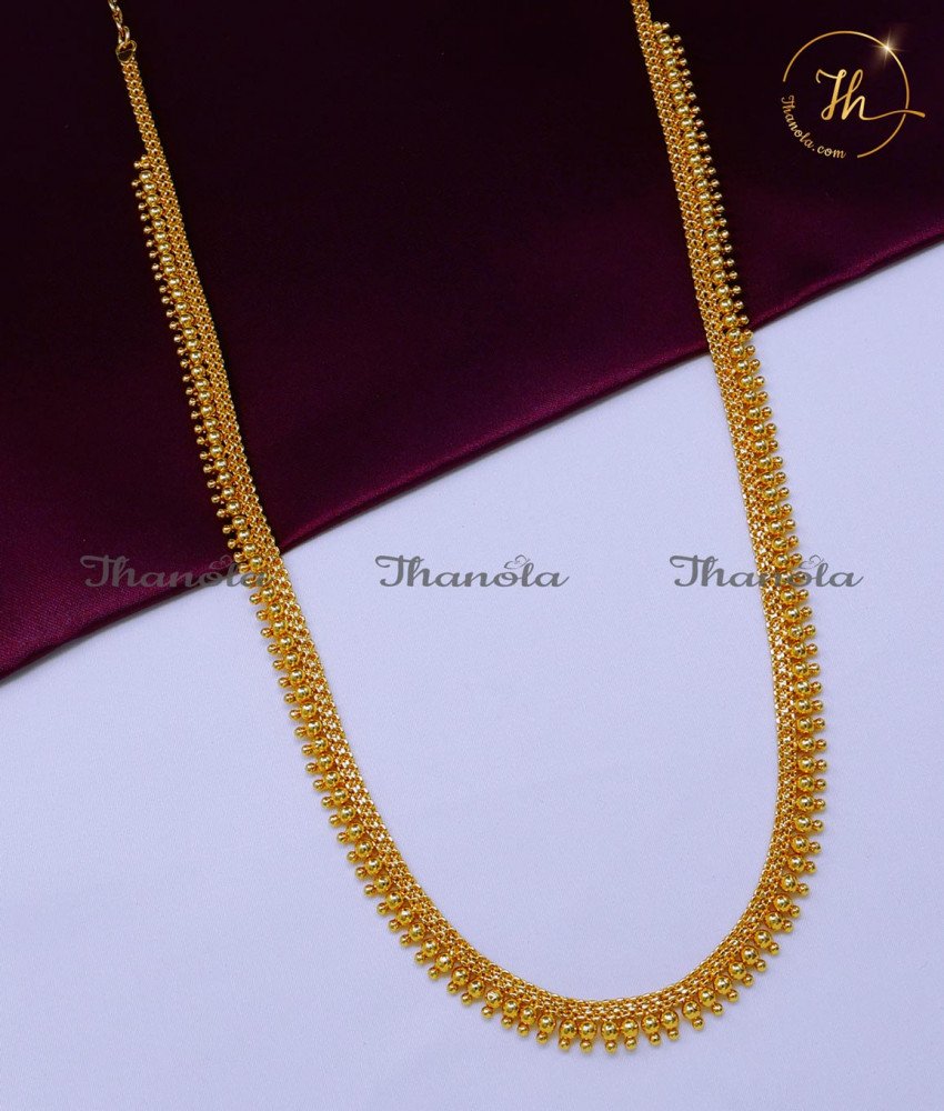 Simple Gold Beads U Shape Gold Plated Haram Designs u shape gold haram designs