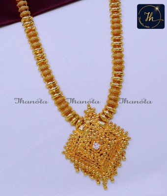 HRA1767 - Gold Plated White Stone Long Haram Designs Gold Latest