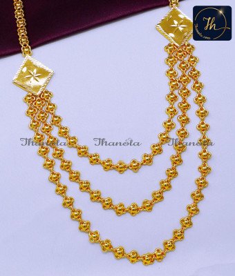 HRA1784 - New Model Light Weight 3 Steps Gold Haram Designs