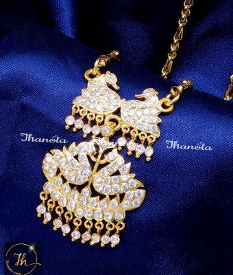 DLA1122 - Latest White Stone Swan Design Dollar Chain for Women