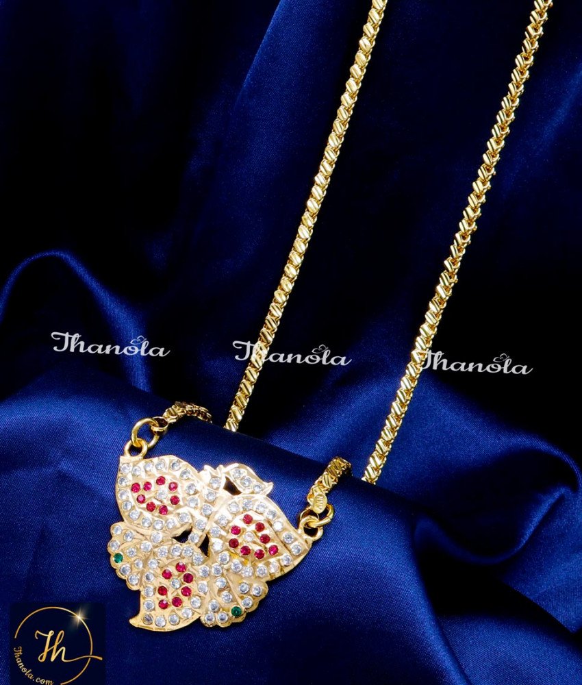 Impon South Indian Jewellery Artificial Pendant Chain long chain with dollar