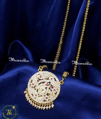 Beautiful Peacock Impon Dollar Chain Online Shopping south indian bridal jewellery