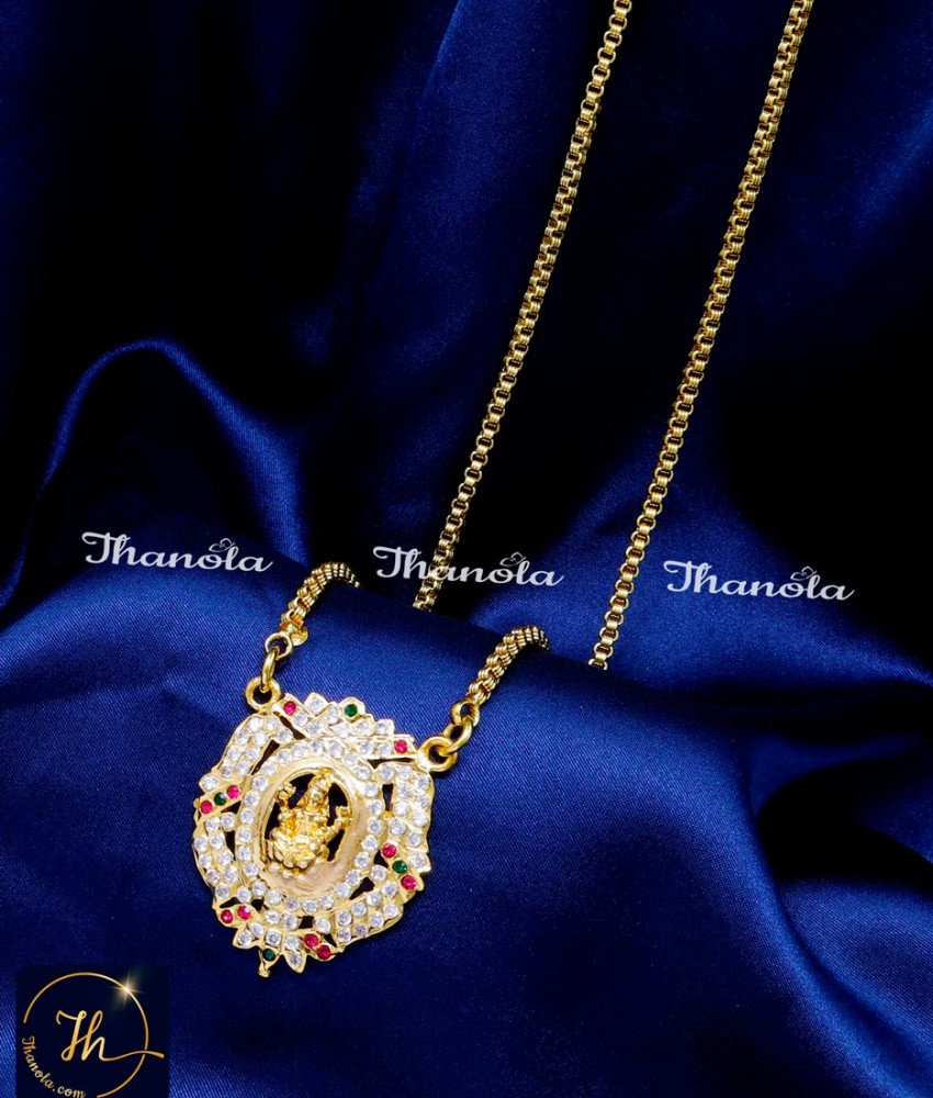 Impon Mahalakshmi Gold Pendant Chain for Women Lakshmi locket chain
