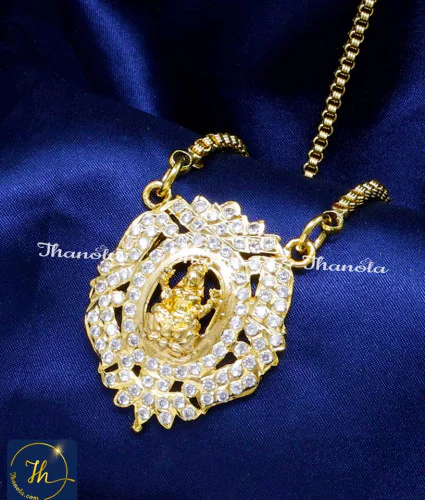 Impon Lakshmi Dollar with Daily Wear Long Chain for Women stone dollar chain designs in gold