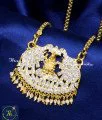 Impon White Stone Gold Lakshmi Dollar Chain Designs lakshmi pendant gold chain design
