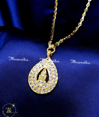 DLA1264 - Cute Daily Wear White Stone Dollar Chain for Women