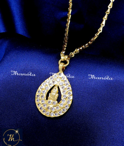 DLA1264 - Cute Daily Wear White Stone Dollar Chain for Women