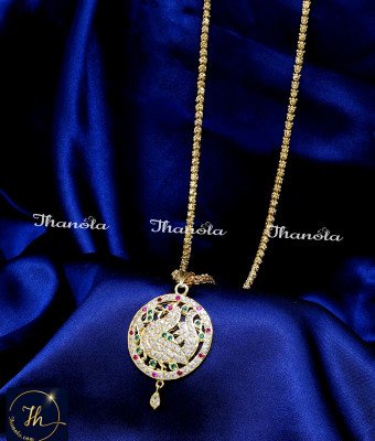 DLA1274 - Latest Peacock Design Impon Pendant Chain for Women
