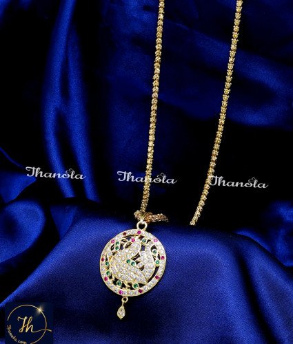 DLA1274 - Latest Peacock Design Impon Pendant Chain for Women