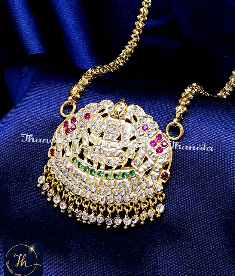 gajalakshmi stone pendant