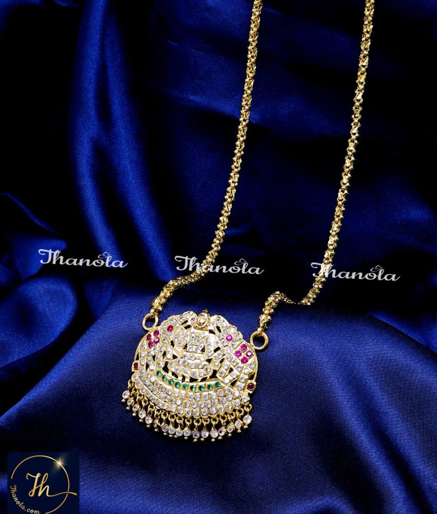 gajalakshmi stone pendant