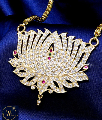 DLA1307 - Traditional Impon Big Lotus Pendant with Chain Online